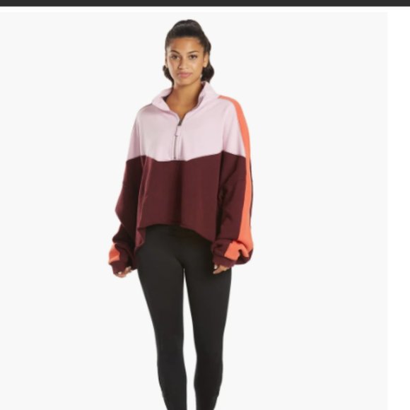 NWT Free People Split Second 1/2 Zip Colorblock Pullover Sweatshirt Size Medium - Picture 6 of 12